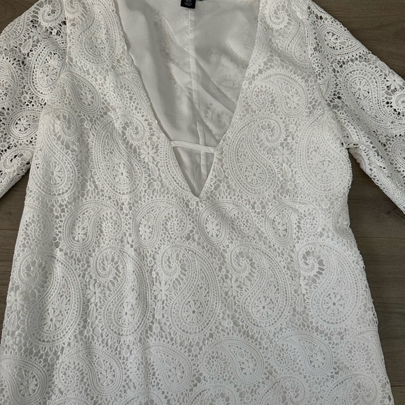 NWT Nasty gal Lace Tunic Long Sleeve Mini Dress - Picture 7 of 8